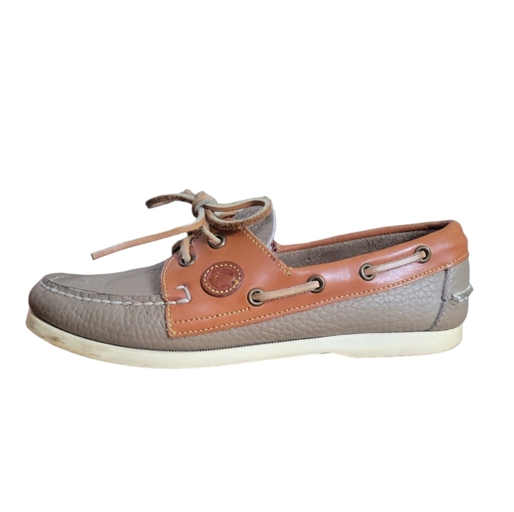 Women's Two-Tone Taupe and Tan Boat Shoe